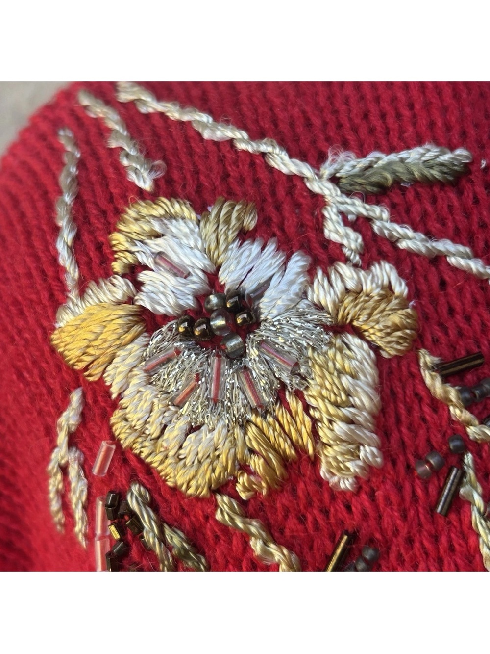 Vintage Carolina Colours Cardigan‎ Sweater Small Red Embroidered - Picture 5 of 12